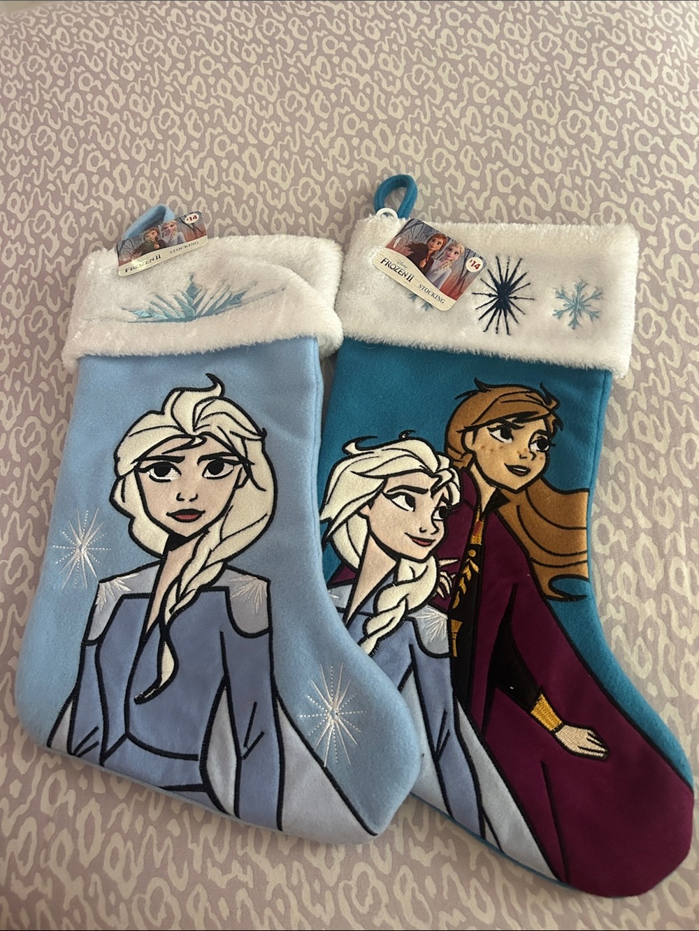 Disney Frozen Kids' Blue Anna & Elsa Holiday Stockings - Set of 2